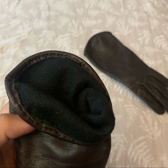 Free Add On - Thin Brown Faux Leather Gloves - Picture 3 of 3